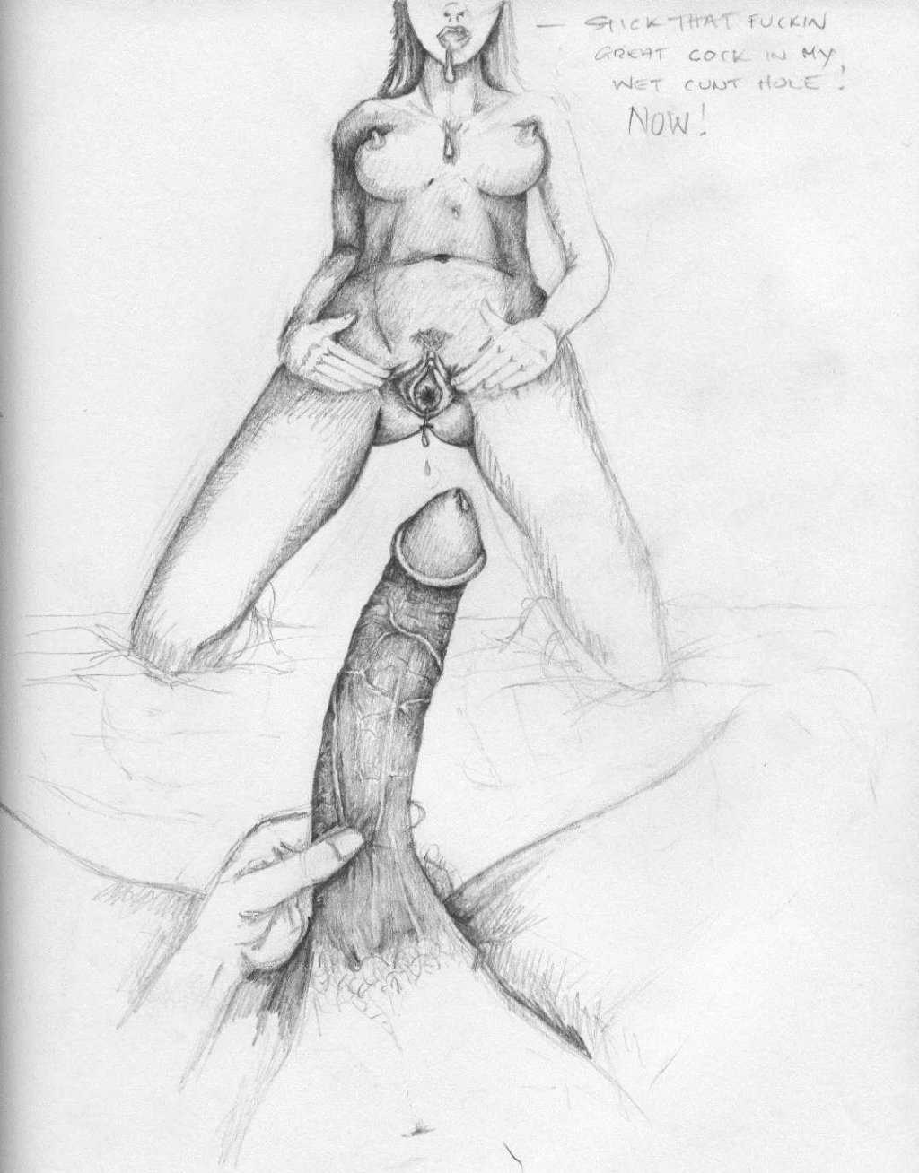 Pencil drawing of naked sex hardcore video